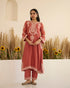 Rust Blush – Dori Embroidered A-Line Suit Set With Pockets